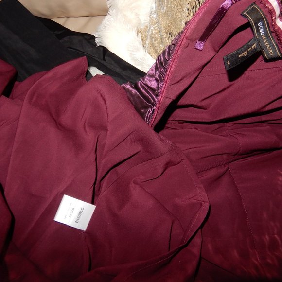 ITALIA PLUM BCBG MAXAZRIA TAFFETA STRAPLES DRESS 2 - Picture 10 of 14